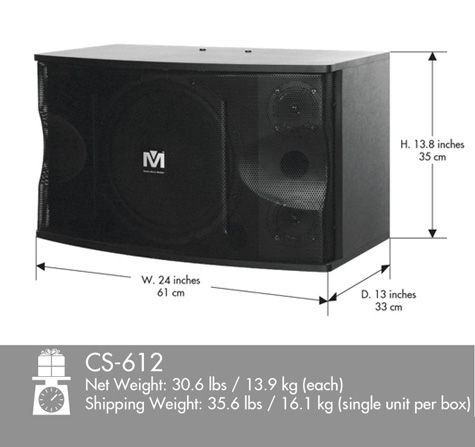 Better Music Builder 600W Karaoke Speakers BMB CS 612