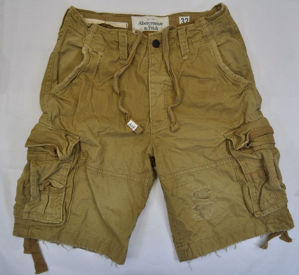 Abercrombie Khaki No Algonquin Military Cargo Shorts 36