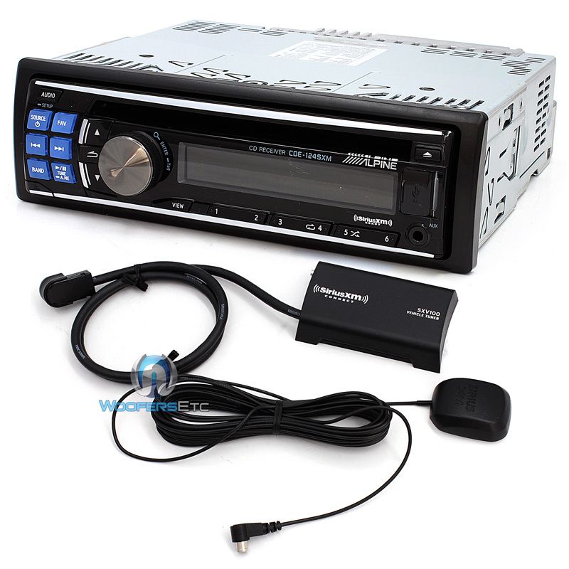 Alpine CDE 124SXM CD Stereo XM Sirius Tuner Included USB Aux iPod  