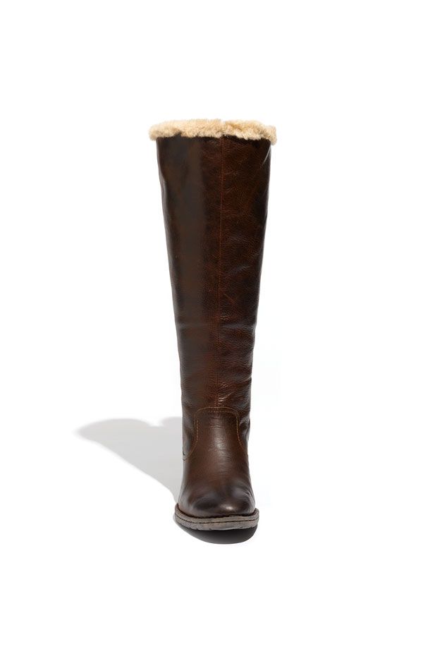 265 Born Aleksi Canoe Brown Shearling Knee High Tall Winter Boots Sz 