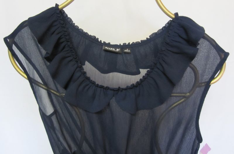 Tank Top Blouse Allen B by Allen Schwartz M Medium Navy Blue Dark 