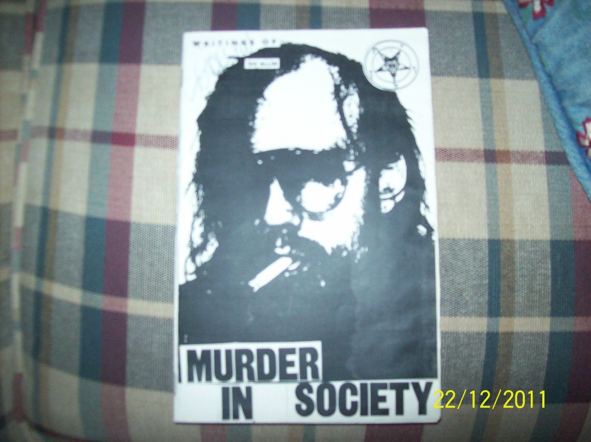 GG Allin Autographed Poetry Zine Murder in Society Zine