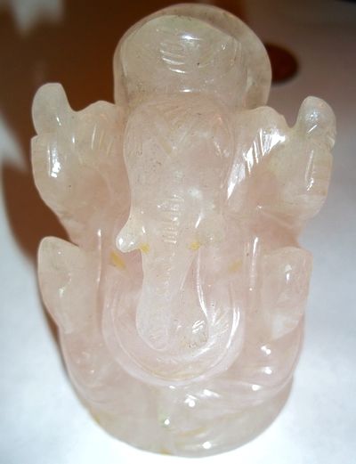 Rose Quartz Ganesh Elephant God Healing Crystal Energy