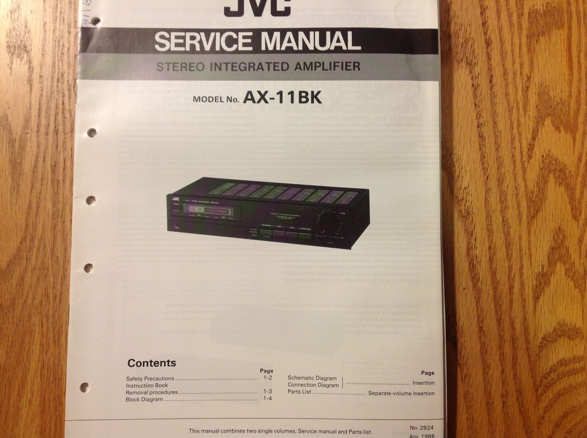 Service Manual for JVC Stereo Integrated Amplifier AX11BK