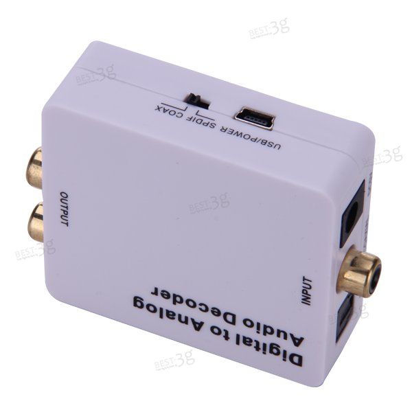 Digital SPDIF Coaxial to Analog RCA 3 5mm Jack Audio Decoder Converter 