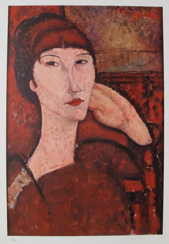 Amedeo Modigliani 1971 Plate Signed Lithograph Adrienne