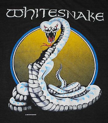 VINTAGE WHITESNAKE ON TOUR 87 T  SHIRT 1980S 1987 L ORIGINAL