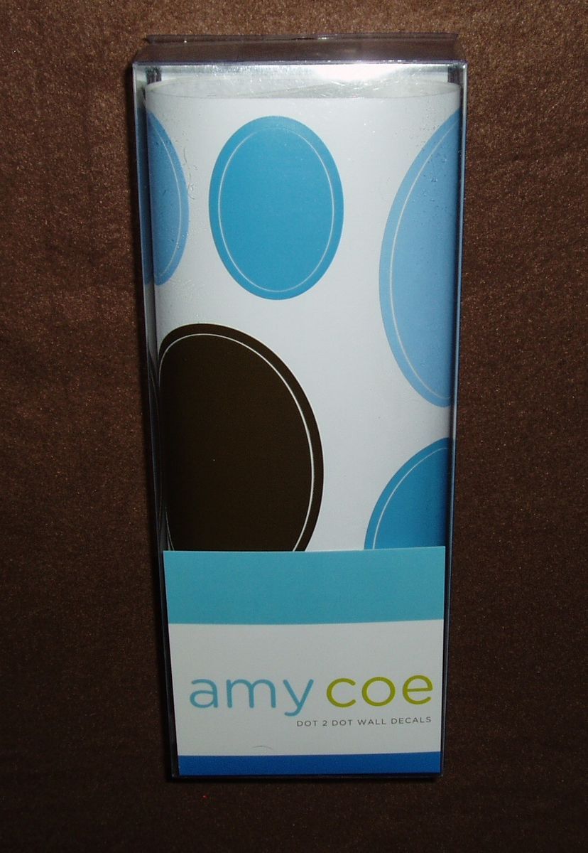 New Amy COE Dot 2 Dot Wall Decals Appliqués Blue Brown