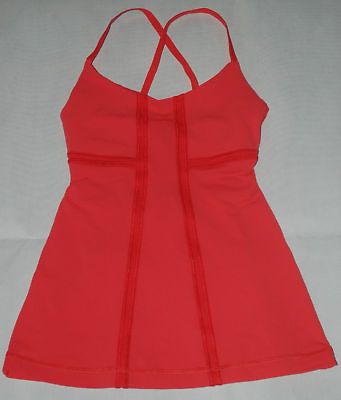 Lululemon Yoga Pass Orange X Straps Tank Top Sz 6