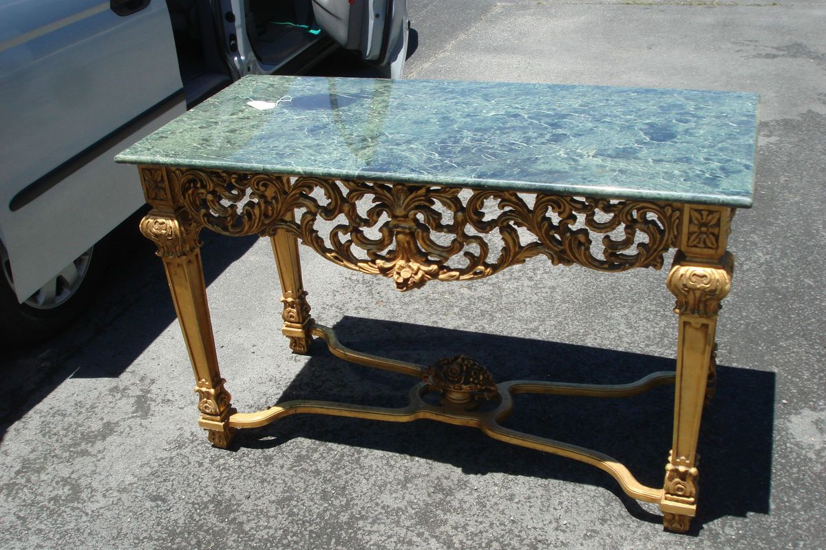 Exquisite Pair of Antique Marble Console Tables