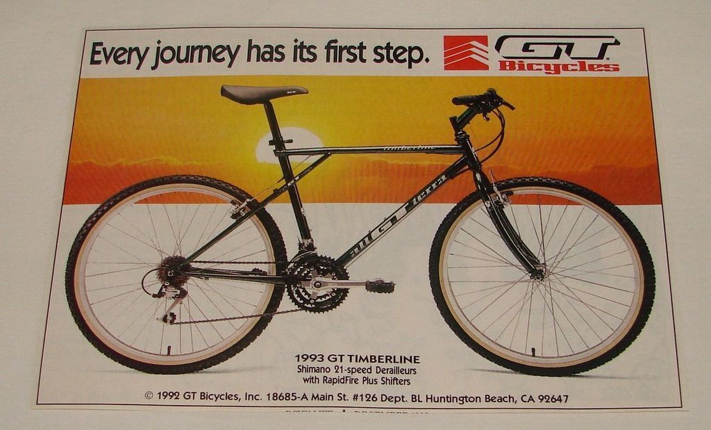 1992 gt bicycles ad 1993 timberline  6 99  