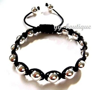   Crystal Disco Ball Beads Durable Genuine Leather Friendship Bracelets