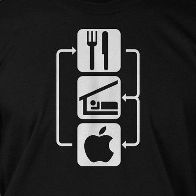 Eat Sleep Apple Computer Web Design Modern Nerd Geek Funny Shirt T 