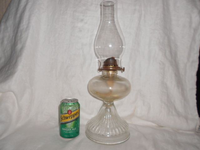 ANTIQUE GLASS OIL LAMP CHIMNEY GLOBE OIL TABLE LANTERN LIGHT KEROSENE