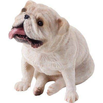 Sandicast Small Size White Bulldog Sculpture, Dog Figurine, SS02202