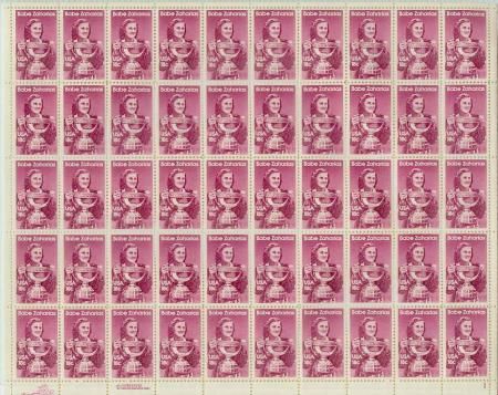 SCOTT1932 BABE ZAHARIAS DIDRIKSON ATHLETE 18ct 50 STAMP SHEET