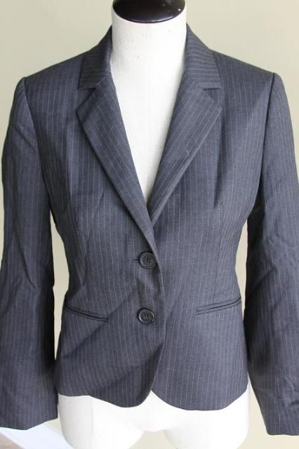 240 JCREW Petite Aubrey Pinstripe Jacket in Super 120s Wool 00
