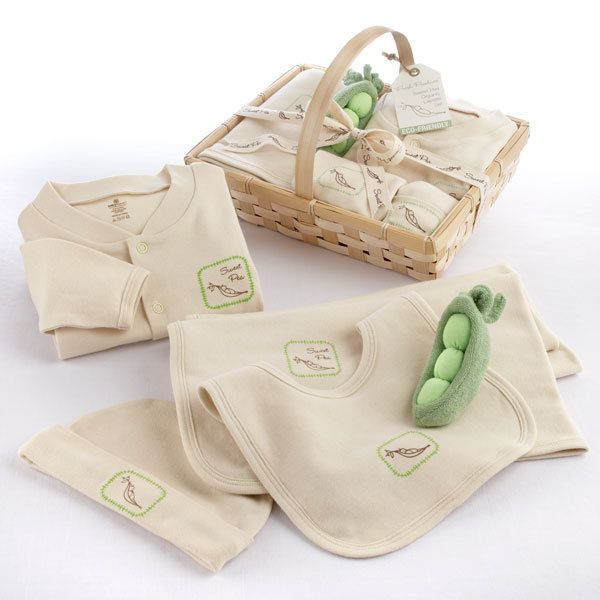 Baby Aspen Fresh Produce Sweet Pea 5pc Organic Layette Set Clothing 