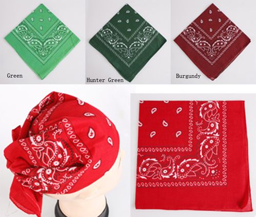 100% Cotton Paisley Bandanas Double sided Head Wrap Scarf U Chose 