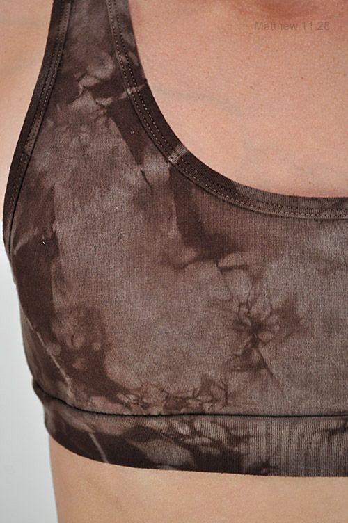 Tie Dyed Sports Bra Tank Top Brown Various Sizes