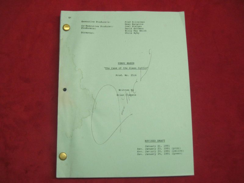 Original Perry Mason TV Movie Script Signed by Actor