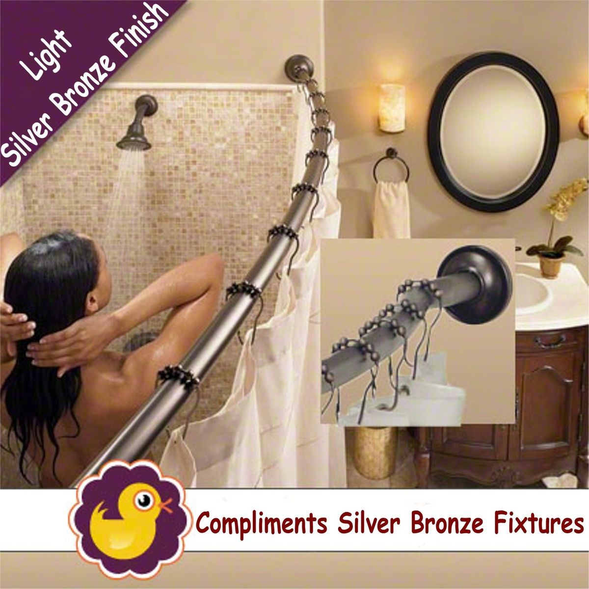 58 72 Curved Shower Rod Oil Rubbed Bronze