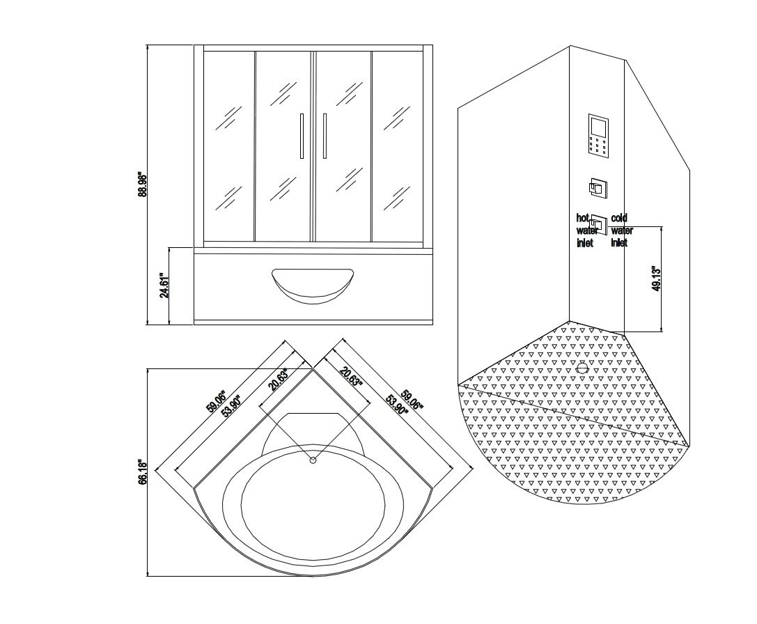 Ariel Bath DA324HF3 Platinum Steam Bathroom Shower Enclosure