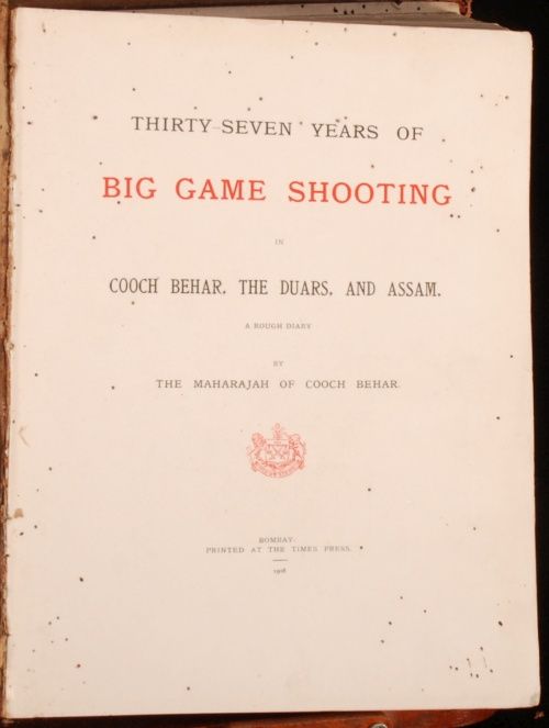 1908 Big Game Shooting India Maharajah Cooch Behar 1st