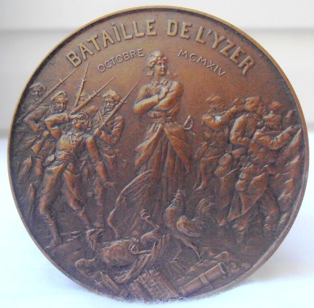 Vintage JG Allouary Bronze Medal 1914 Battle of The Yser Belgium 