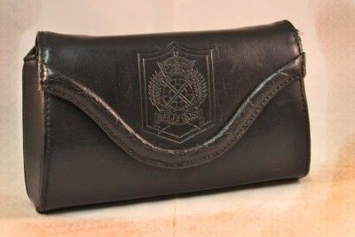 Belle Rose Black Leather Shoulder Crossbody or Clutch