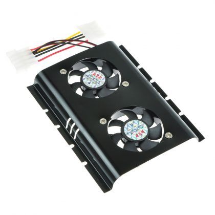   Plastic Alloy HDD 3 5inch Hard Disk Exhaust Cooler 2 Fan Black