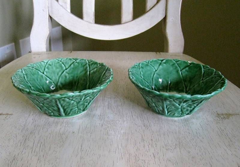 Faiancas Belo Portugal Green Cauliflower Majolica Bowls