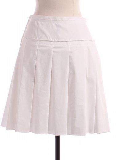 white pleated skirt by bcbgmaxazria size 4 white a line full price $ 