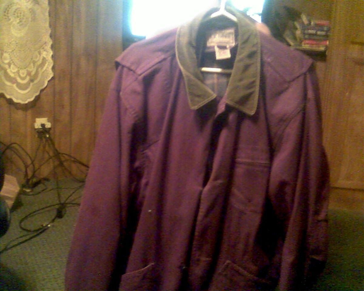 Ll Bean Jacket Canvas w Flanel Lineing w Cordaroy Caller Nice Con 