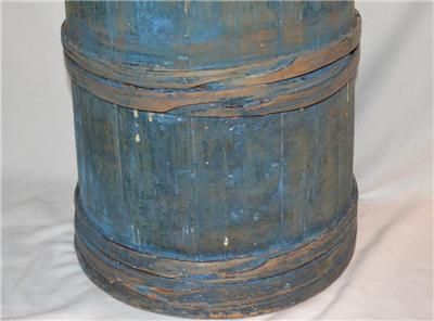 Antique Country Primitive Wooden Butter Churn 19th Century Shaker Blue 