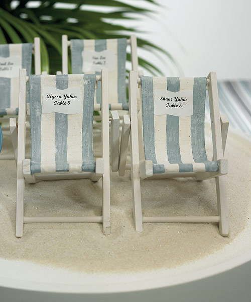 Miniature Folding Beach Chairs Tropical Theme Wedding Cake Topper 