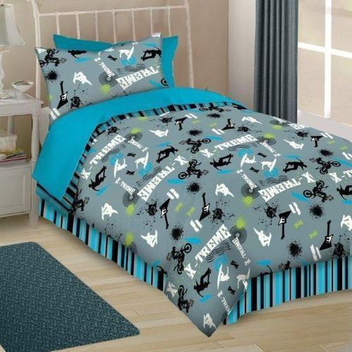   Skate Music Guitars Twin Comforter Set Teen Boys Bedding New