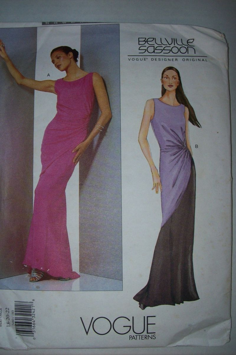    SEWING PATTERN LONG DRESS 2480 BELLVILLE SASSOON MISSES 18 20 22