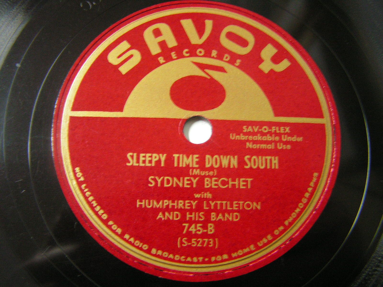 Sydney Bechet Sleepy Time Down South Whos Sorry Now Savoy 78 10 