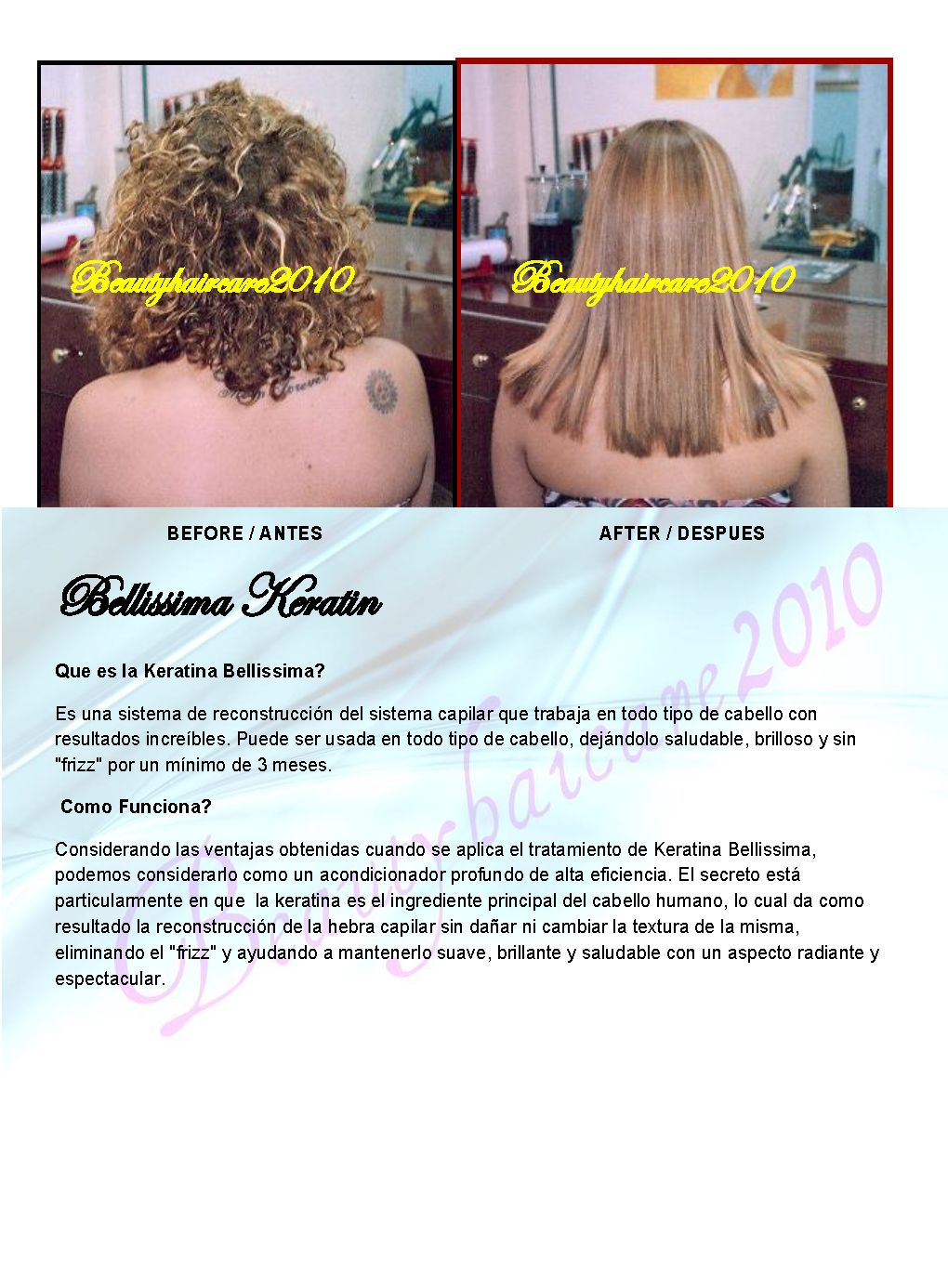 Bellissima Keratin 16 oz Tratamiento Keratina Purify