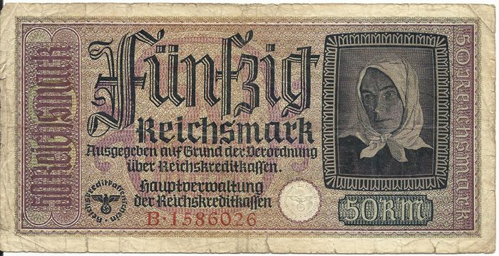 1943 nazi german swastika paper money ww2 shipping info