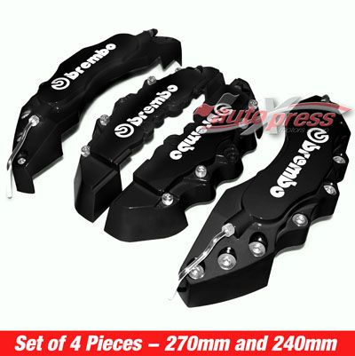 Black Brembo Style Brake Caliper Covers Set Free Glue