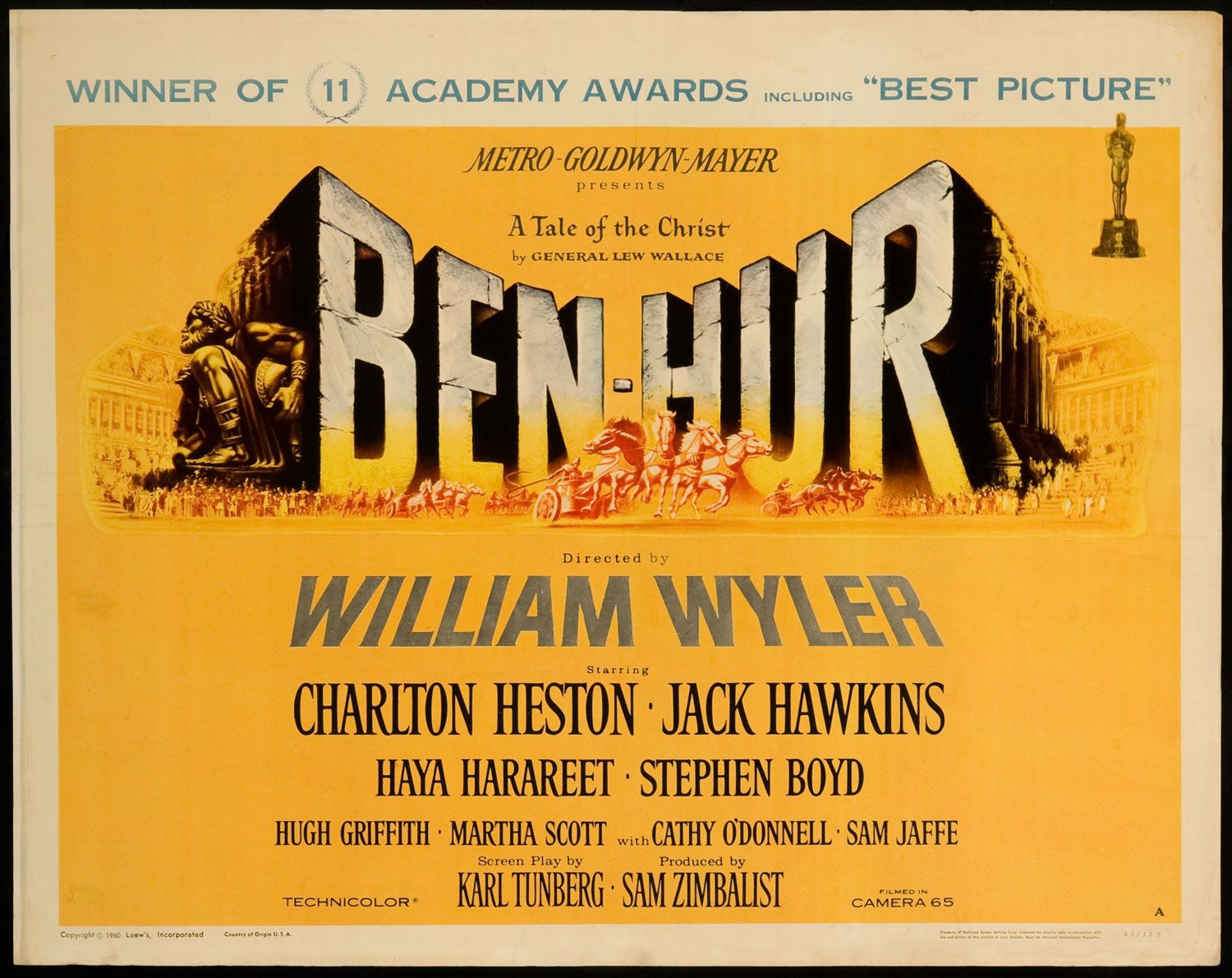 Ben Hur 1960 Original U s Half Sheet Movie Poster