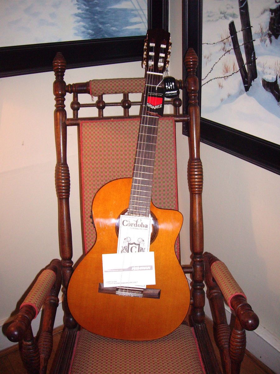   CET Classical Nylon String Electric Cutaway Guitar Mahogany Solid Top