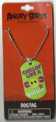 Angry Birds   Chillin Like a Villain Dog tag Necklace, Backpacks 