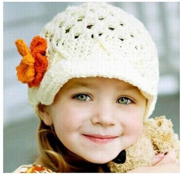 Toddler Baby Girl Kid Knitting Flower Beanie Beret Cap Cotton Princess 