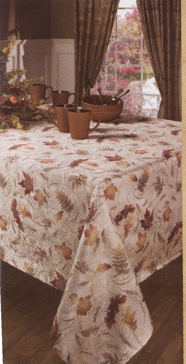 autumn wind printed damask tablecloth by benson mills