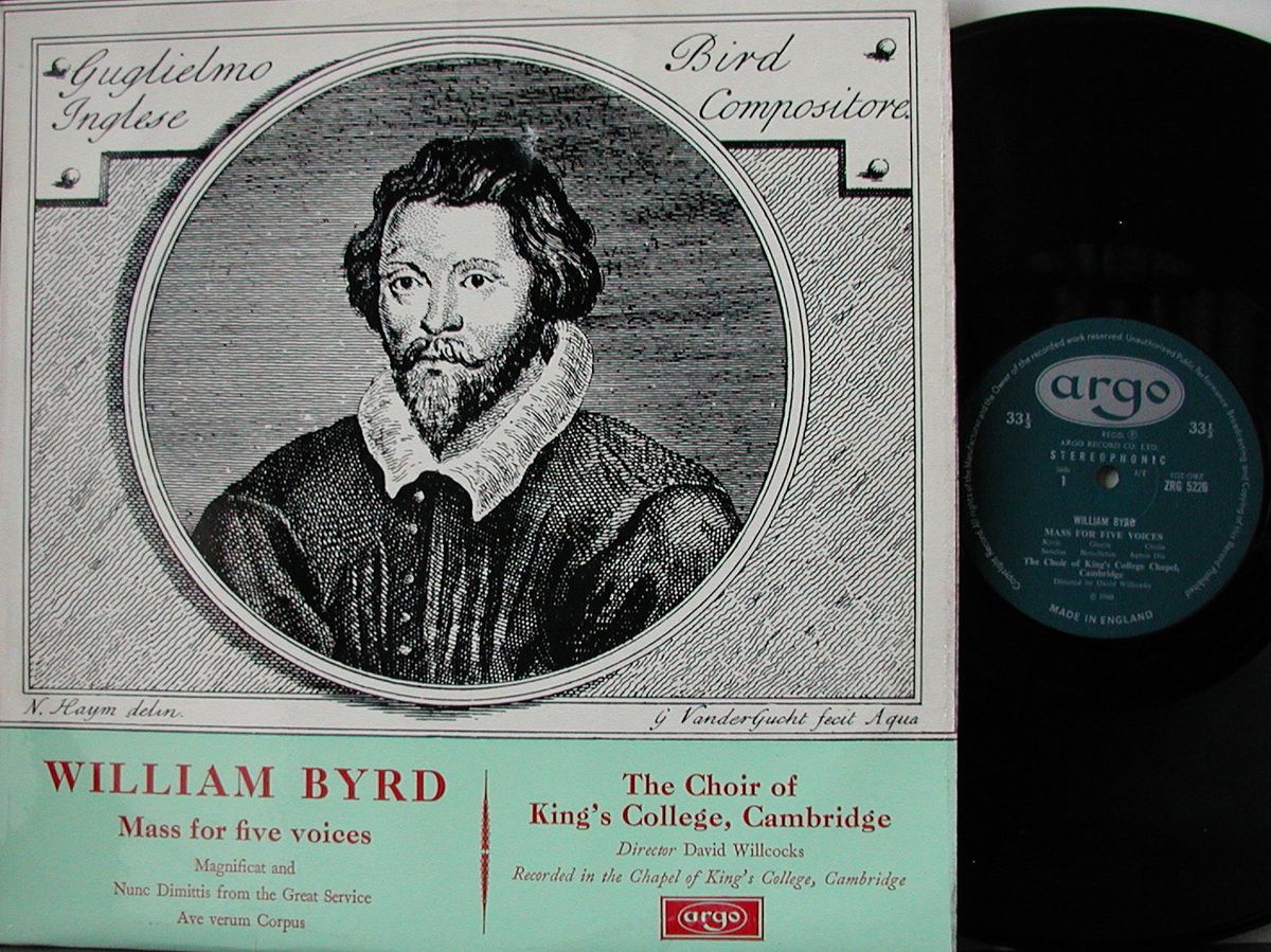 Willcocks William Byrd Mass for 5 Voices Argo Stereo