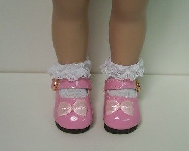 BUBBLEGUM PINK Patent Mary Jane Doll Shoes Fit 10 Ann Estelle♥