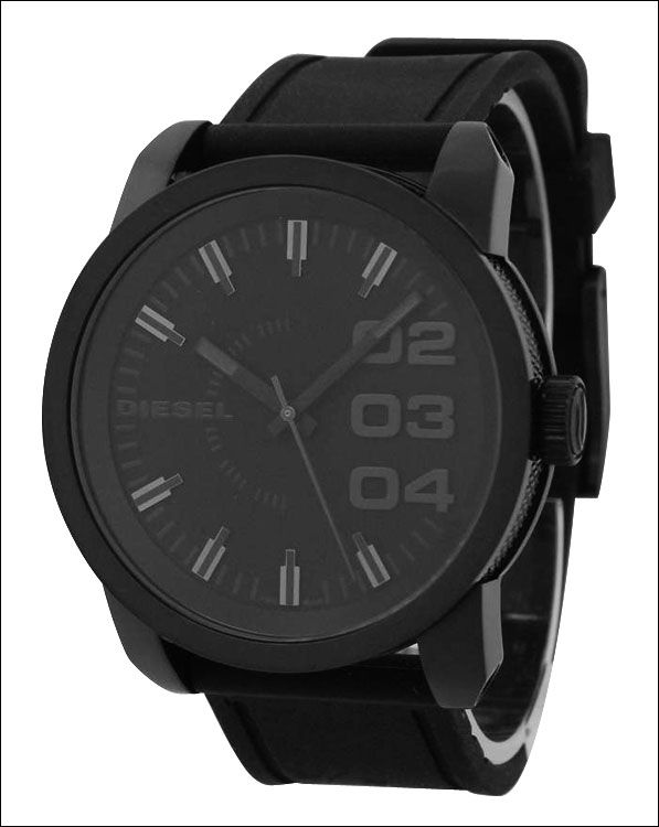 diesel black silicone strap large face men s watch dz1446